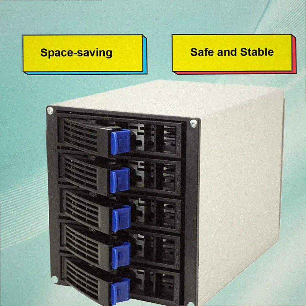 HDD Enclosure Hot Swap Cage 5-Bay 3 x 5.25" Drive Bays 5 SATA 3.5"/2.5" SAS HDD