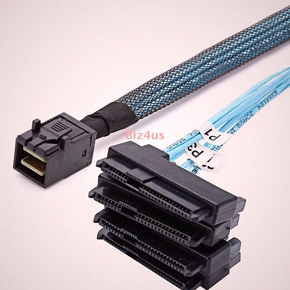 Mini SAS HDD SFF-8643 to 4 SFF-8482 Connector with Power Port Hard Drive 1M