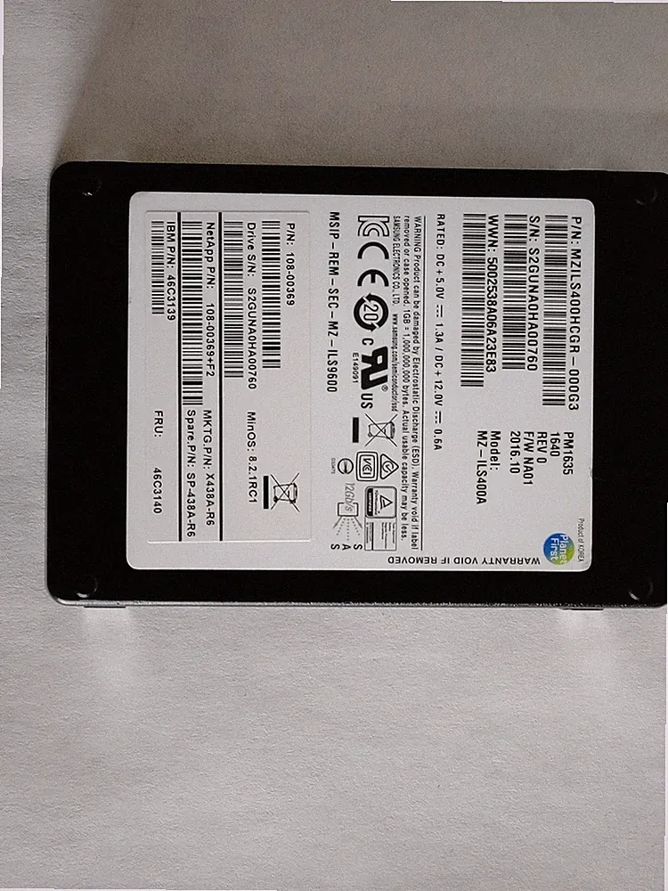 Samsung NetApp PM1635 MZ-ILS400A 400 GB SAS 2 2.5 in Solid State Drive