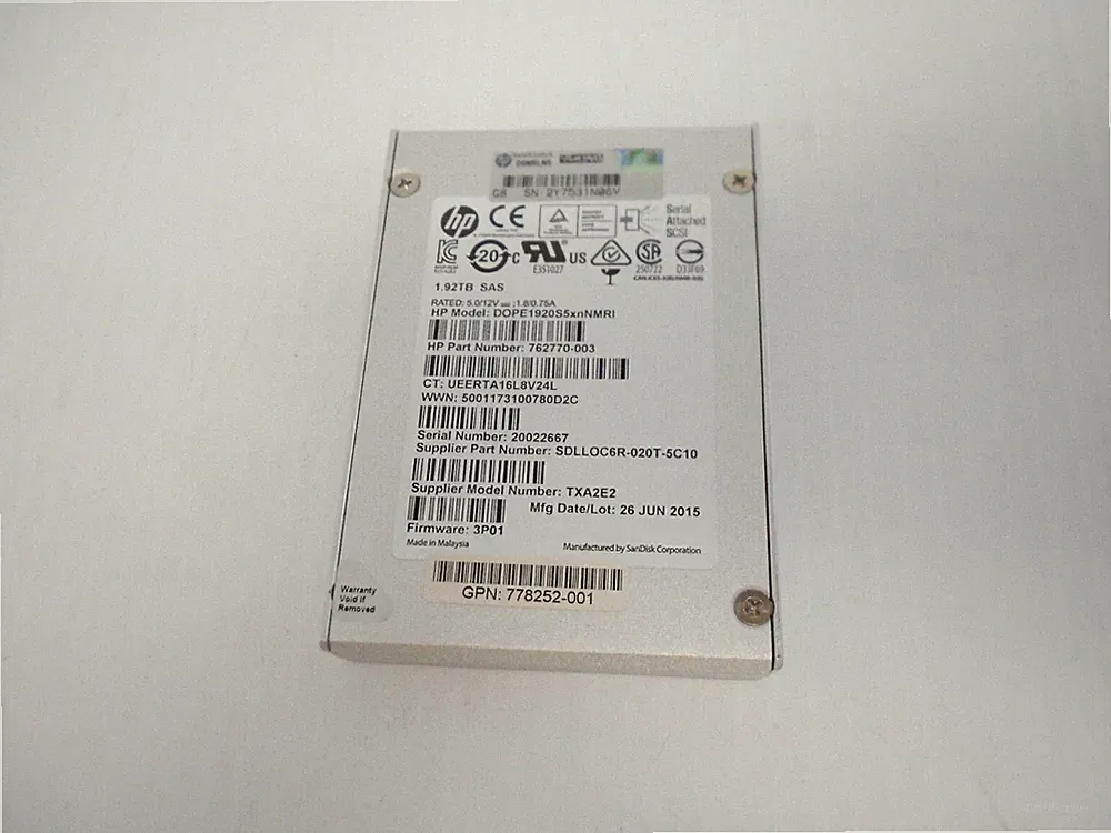 Sandisk 1.92TB SSD SAS 2.5" 6G Server Storage Hard Drive Dell HP 2TB TXA2E2