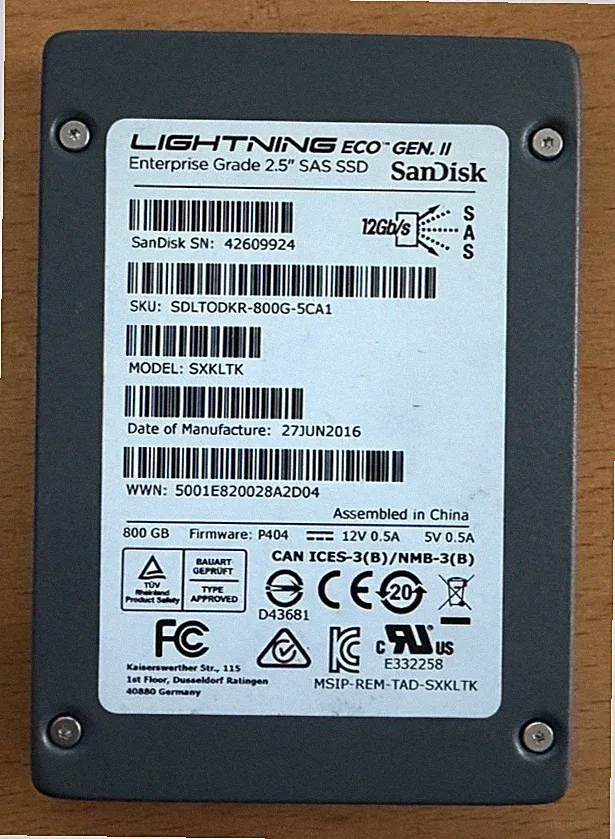 SanDisk 800GB Lightning Eco Gen II 2.5" SAS SSD SDLTODKR-800G-5CA1