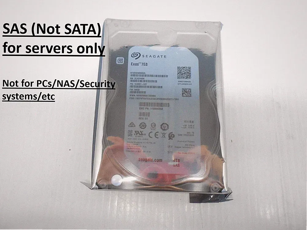 Seagate 4TB SAS Server 12gbps 12G Hard Drive 3.5'' ST4000NM0025 dell HP EXOS 7E8